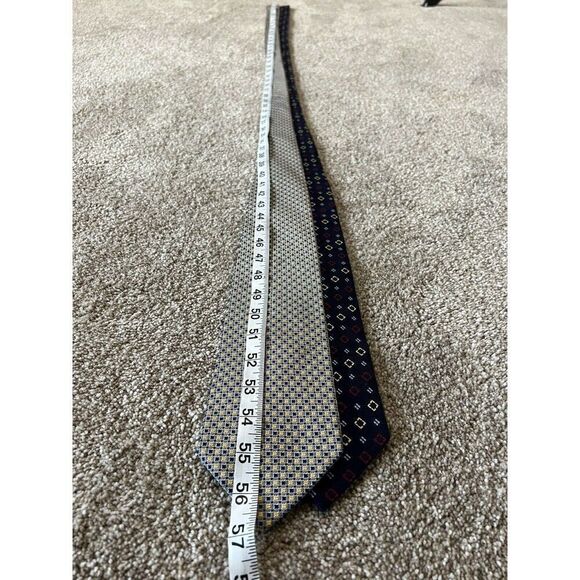 Equestrian Firenze Lot Of 2 Men's Necktie Silk Made In Italy - Picture 5 of 8